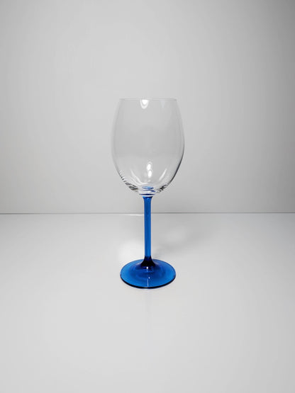 5 Vintage Französische Wein Gläser Kristall Glas Blau  Luminarc 80er Blau Azur Hellblau Kobalt Ultramarin