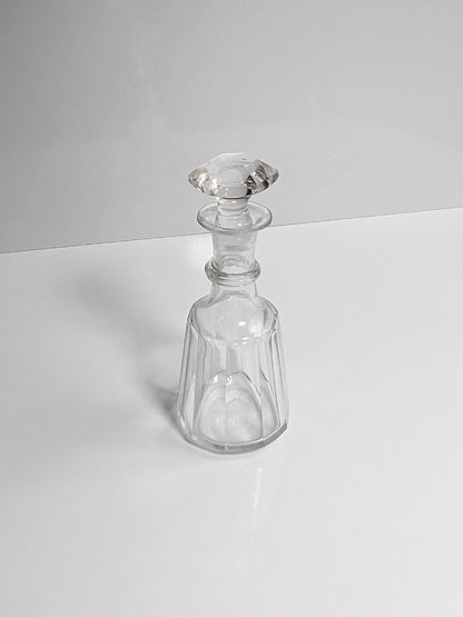 Vintage Biedermeier Crystal Glass Decanter Carafe Bottle 1890 Glass Cut Polished