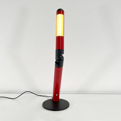 Rote und schwarze verstellbare Neon-Schreibtischlampe von DIL, 1980er Jahre Vintage