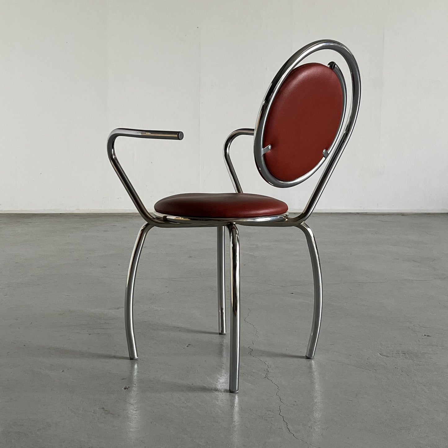 Sculptural Postmodern Curved Spiral Dining Chair, 1980s Italy Vintage