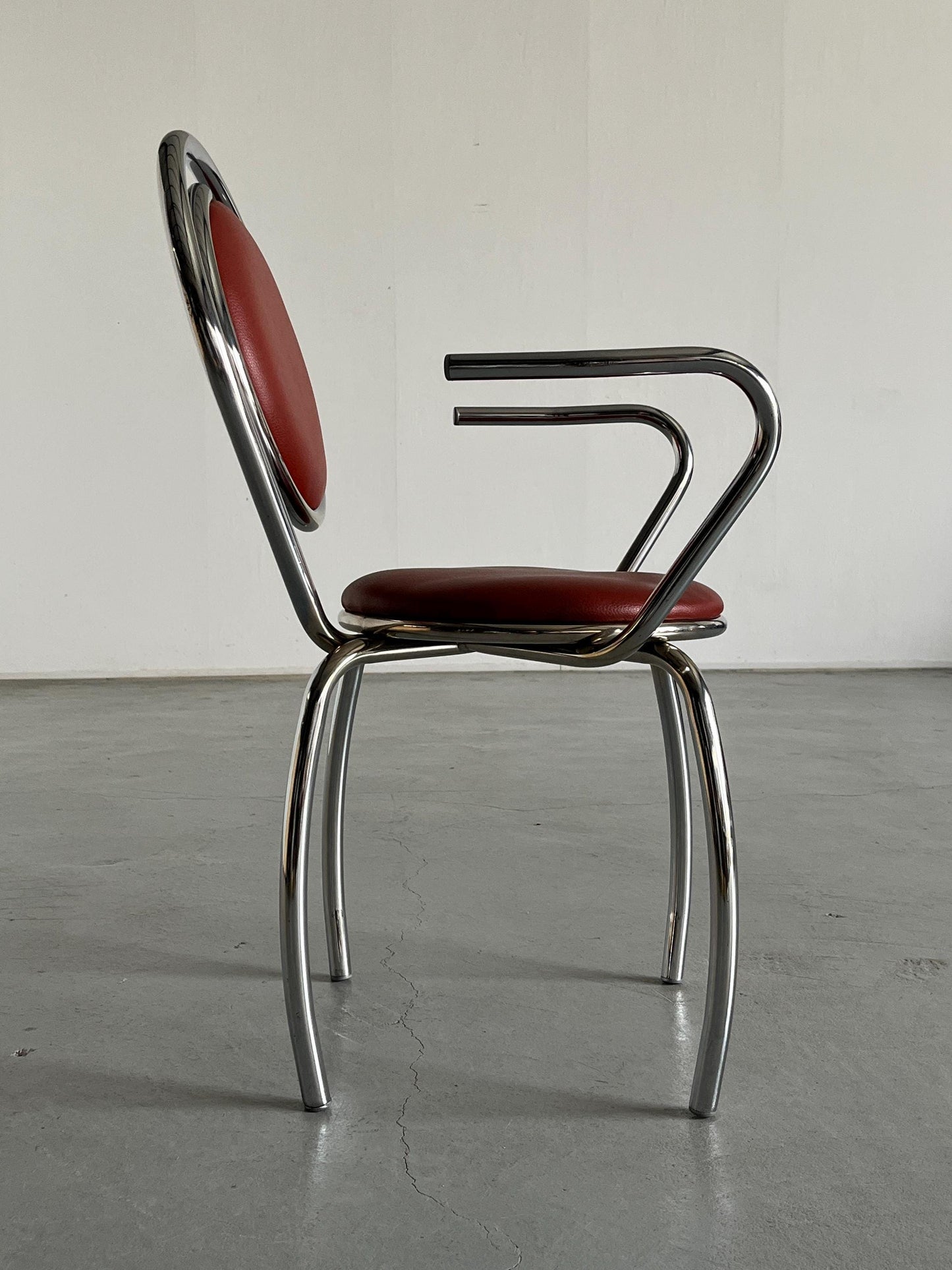 Sculptural Postmodern Curved Spiral Dining Chair, 1980s Italy Vintage