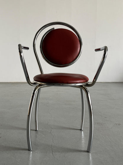 Sculptural Postmodern Curved Spiral Dining Chair, 1980s Italy Vintage