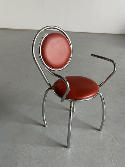 Sculptural Postmodern Curved Spiral Dining Chair, 1980s Italy Vintage