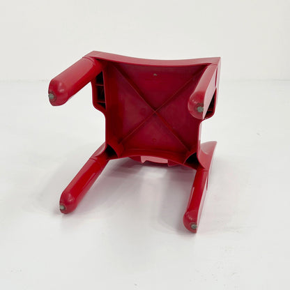 Roter Vintage Modell 4867 Universale Stuhl von Joe Colombo für Kartell, 1970er