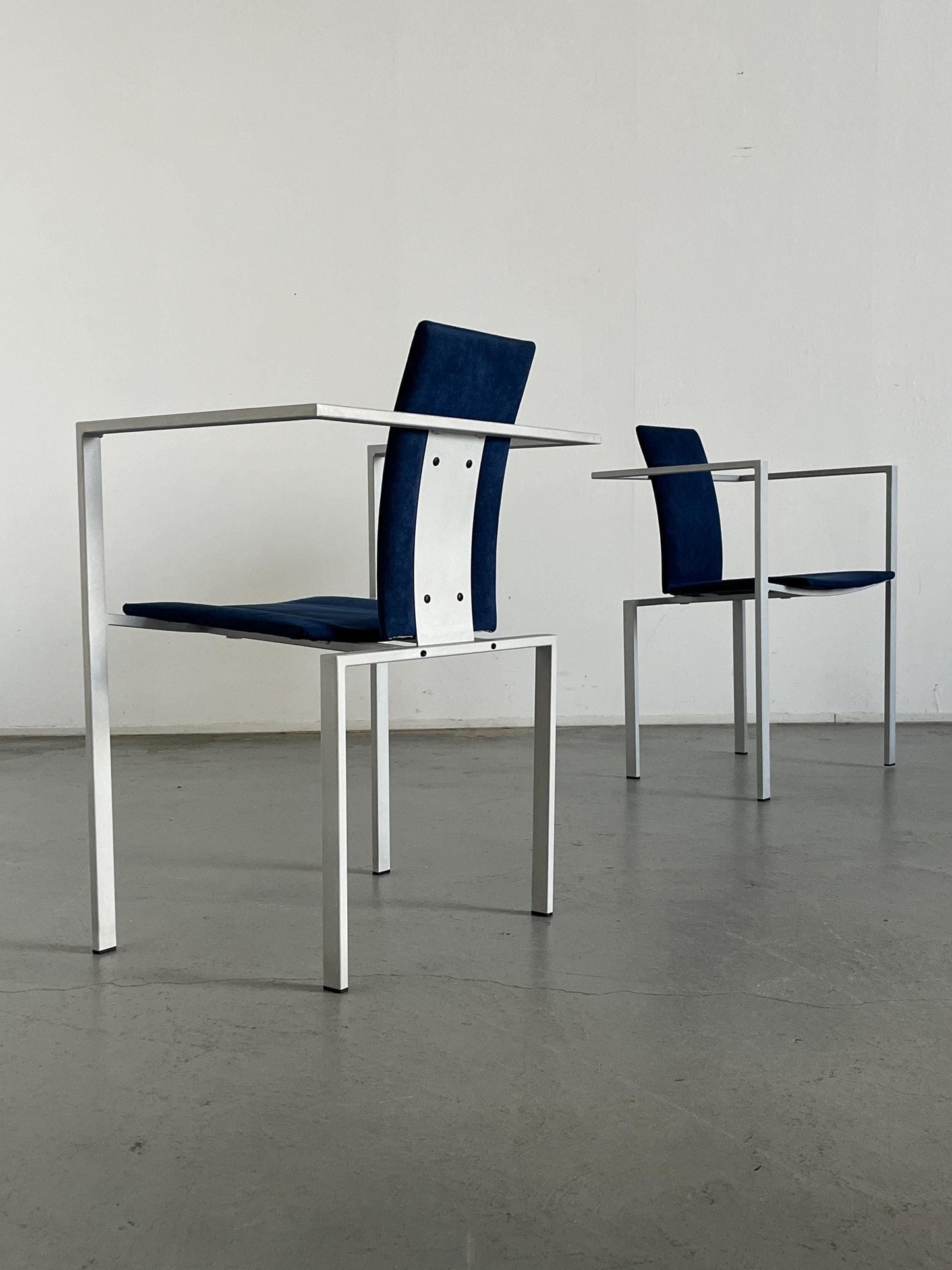 1 of 4 Memphis Design Postmodern Geometric Vintage Chairs by Karl Friedrich Förster for KFF, 1980s Germany, Industrial Design