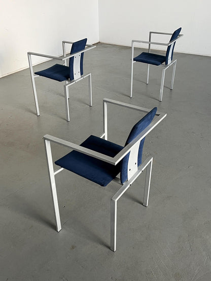 1 of 4 Memphis Design Postmodern Geometric Vintage Chairs by Karl Friedrich Förster for KFF, 1980s Germany, Industrial Design