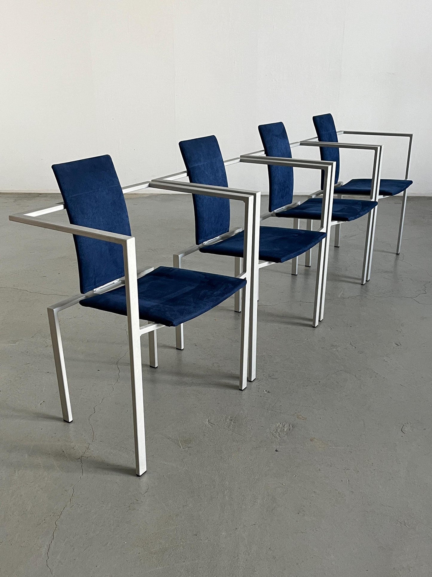 1 of 4 Memphis Design Postmodern Geometric Vintage Chairs by Karl Friedrich Förster for KFF, 1980s Germany, Industrial Design