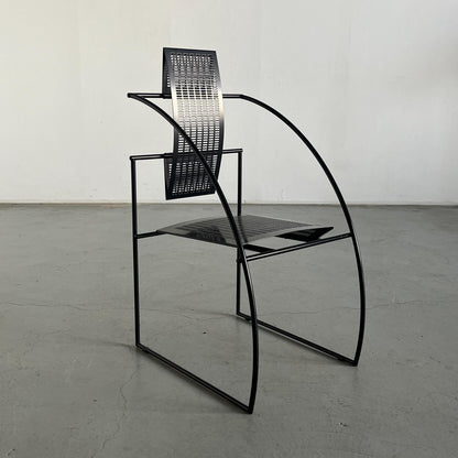 Vintage Postmodern Black 'Quinta' Armchair by Mario Botta for Alias, 1980s Italy