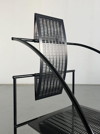 Vintage Postmodern Black 'Quinta' Armchair by Mario Botta for Alias, 1980s Italy