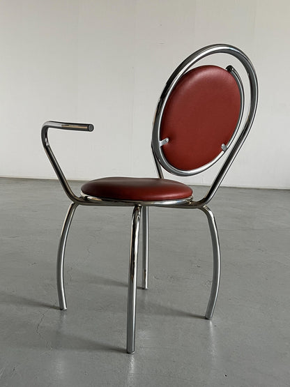 Sculptural Postmodern Curved Spiral Dining Chair, 1980s Italy Vintage