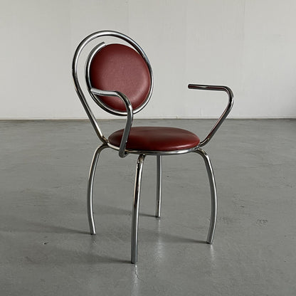 Sculptural Postmodern Curved Spiral Dining Chair, 1980s Italy Vintage