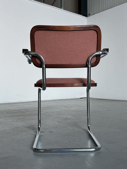 Vintage Mid-Century Upholstered Cesca Armchair by Bene Austria, B64 Marcel Breuer, Bauhaus Design, 1980s Austria