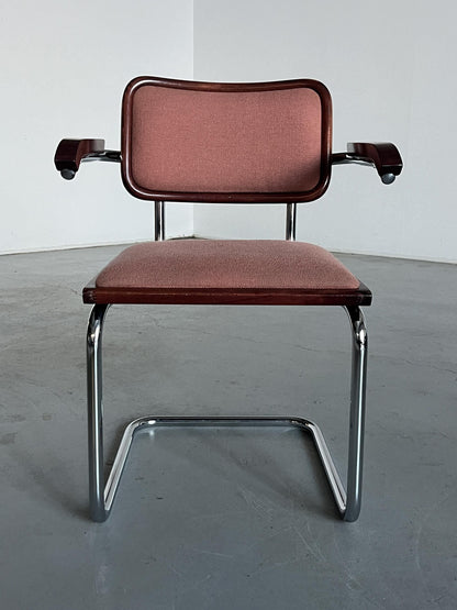 Vintage Mid-Century Upholstered Cesca Armchair by Bene Austria, B64 Marcel Breuer, Bauhaus Design, 1980s Austria