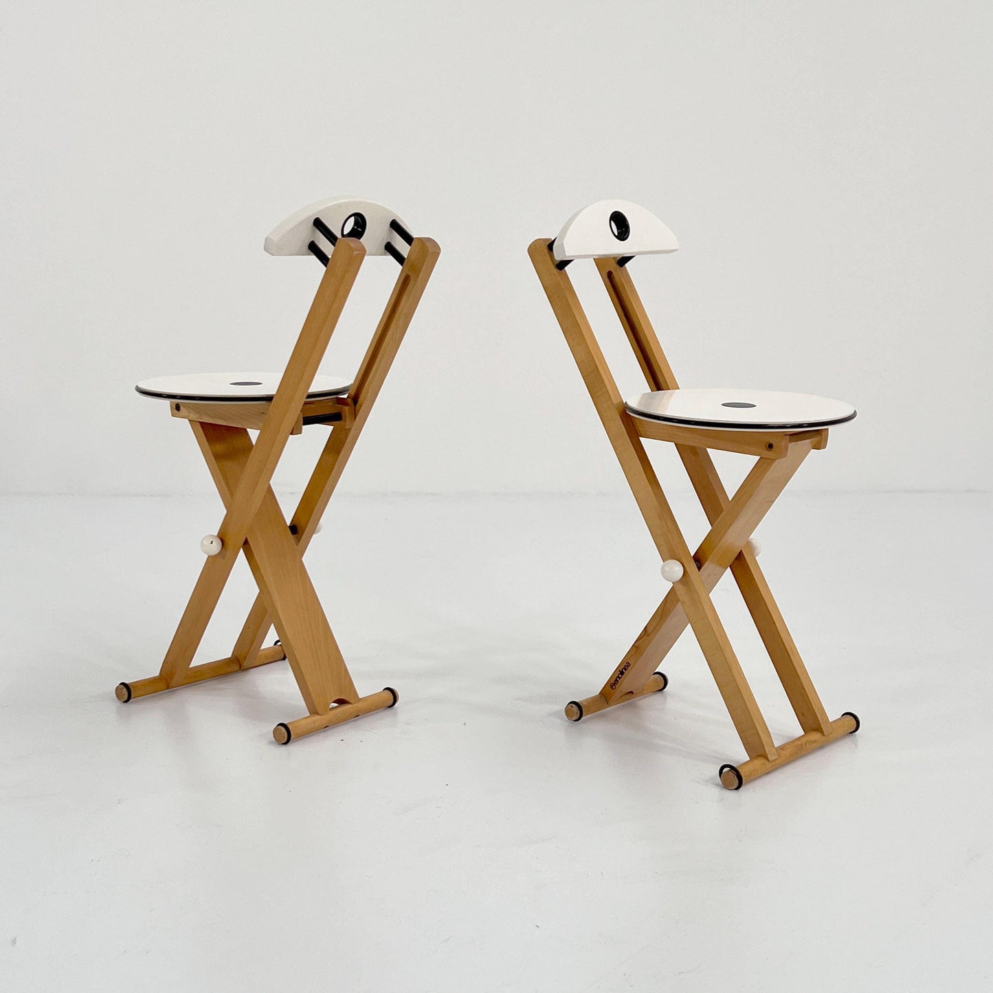 Set of 2 folding chairs by Enolinea, 1980s vintage