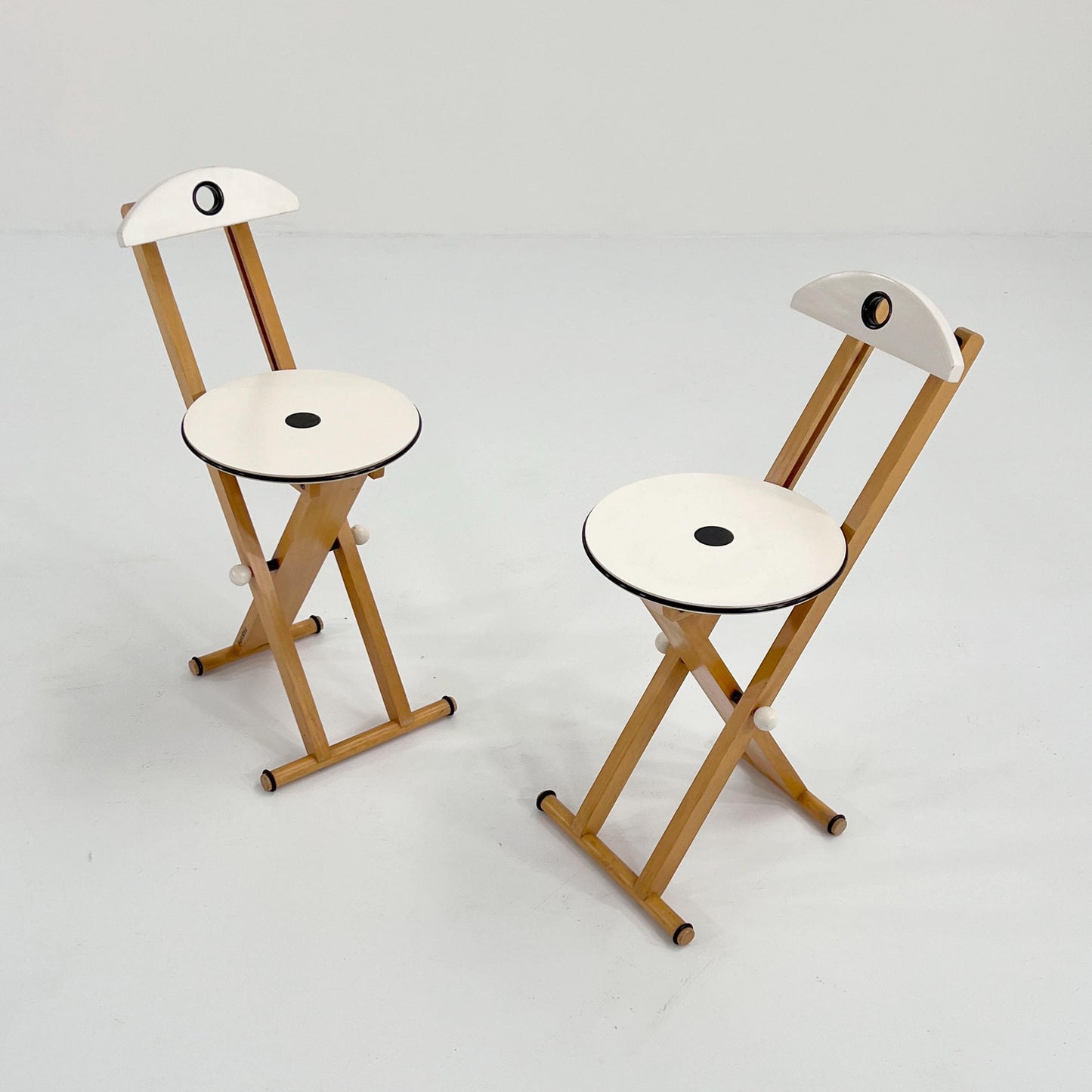 Set of 2 folding chairs by Enolinea, 1980s vintage