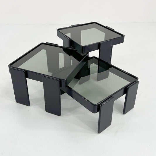 Set of 2 vintage side tables by Cassina, 1970s