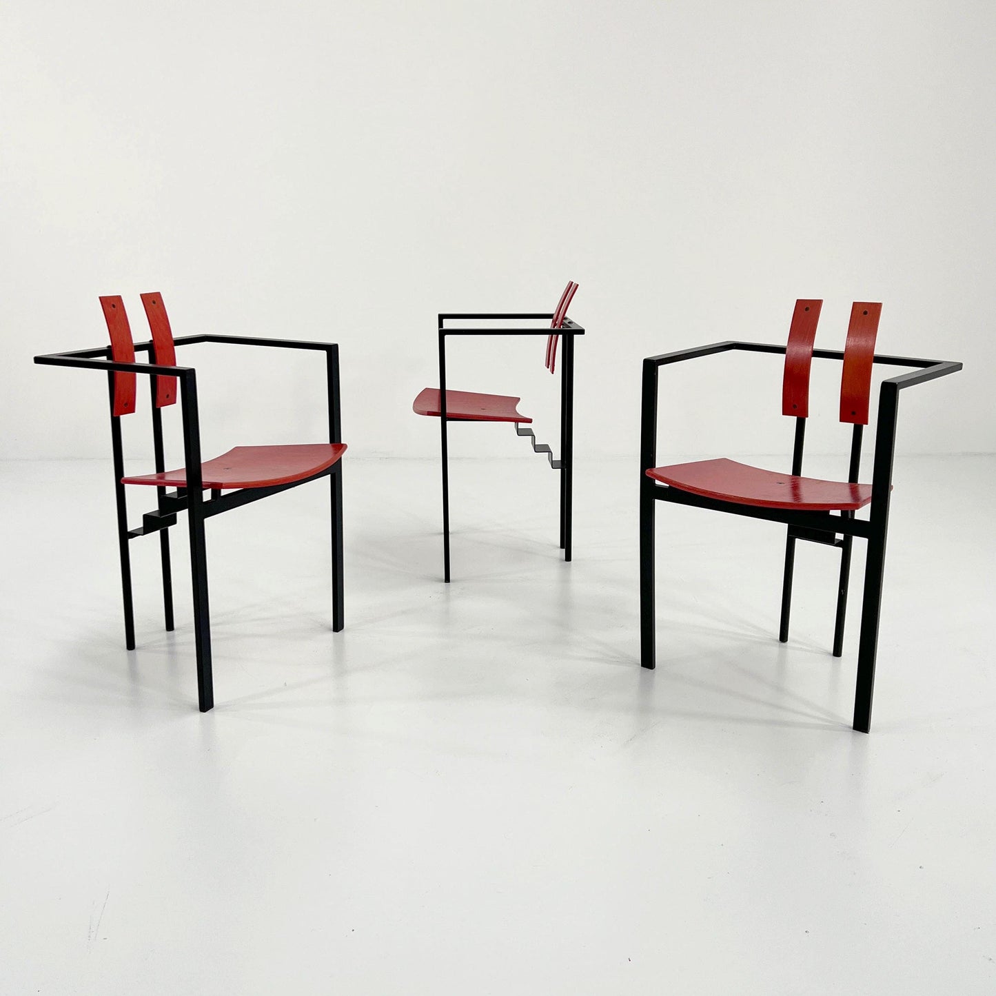 Vintage Postmodern Trix Chair in Black and Red by Karl Friedrich Förster, 1980s