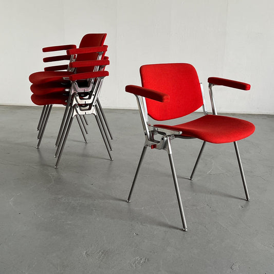 1 of 4 Mid-Century Modern Vintage 'DSC 106' Armchairs or Desk Chairs by Giancarlo Piretti for Anonima Castelli, 1965 Italy