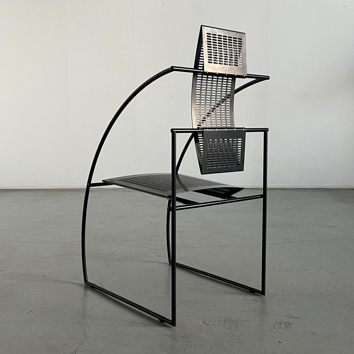 Vintage Postmodern Black 'Quinta' Armchair by Mario Botta for Alias, 1980s Italy