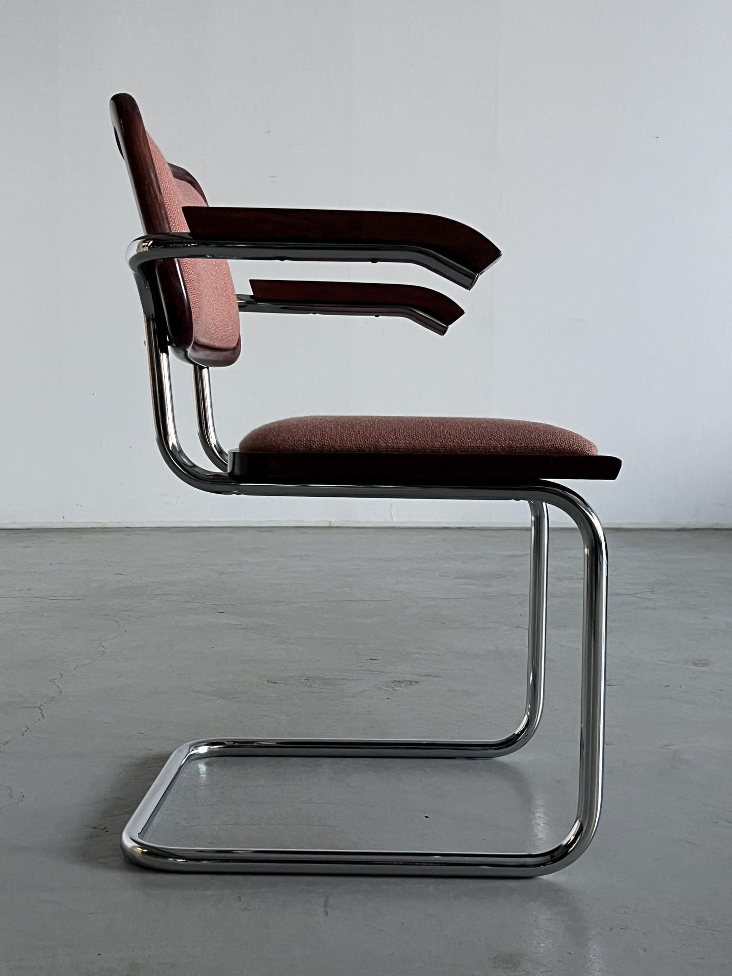 Vintage Mid-Century Upholstered Cesca Armchair by Bene Austria, B64 Marcel Breuer, Bauhaus Design, 1980s Austria