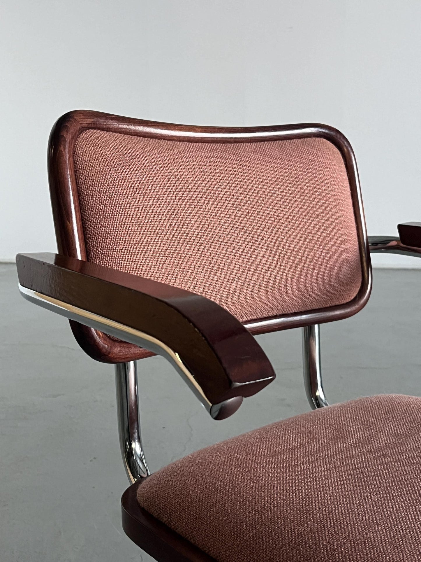 Vintage Mid-Century Upholstered Cesca Armchair by Bene Austria, B64 Marcel Breuer, Bauhaus Design, 1980s Austria