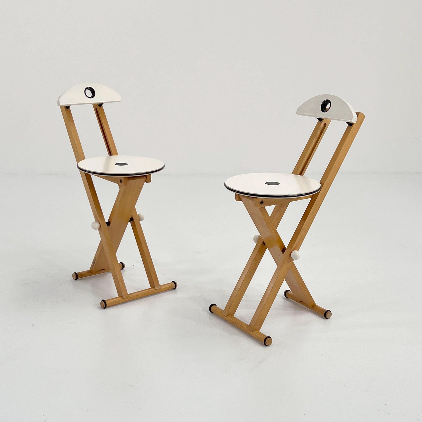 Set of 2 folding chairs by Enolinea, 1980s vintage