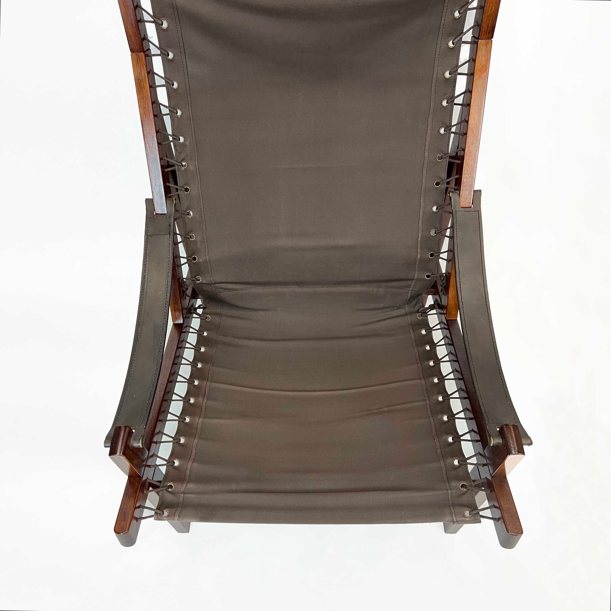 Hunter Chair und Hocker von Torbjørn Afdal für Bruksbo Møbler, Detailansicht Leinenbezug