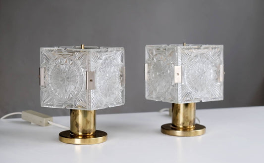 Mid Century brass bedside lamps by Kamenicky Senov