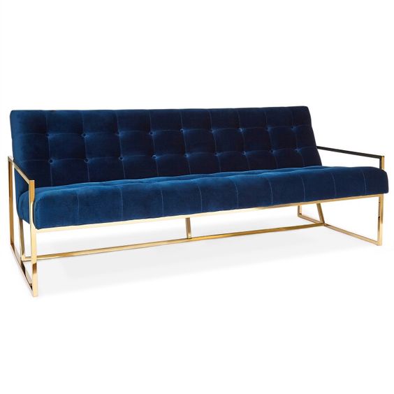 "Goldfinger" apartment sofa (blue velvet) by Jonathan Adler – straight from the movie! - 2nd home