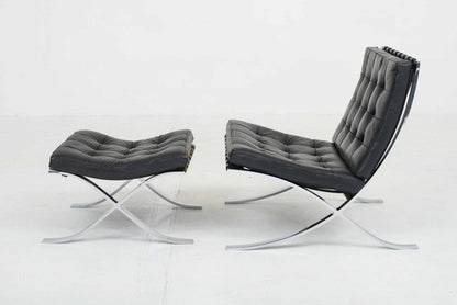 Knoll Barcelona armchair and ottoman by Ludwig Mies van der Rohe Vintage