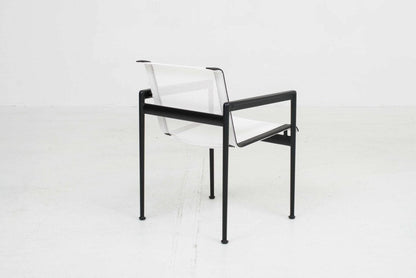 Chaise Knoll International 1966 avec accoudoirs de Richard Schultz en noir et blanc vintage