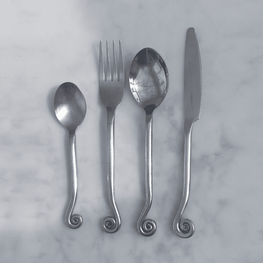 Vintage Cutlery Spiral Silver Set of 4