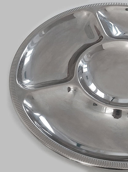 Round Vintage Tray Diener Stainless Steel: Stylish Presentation 34 cm