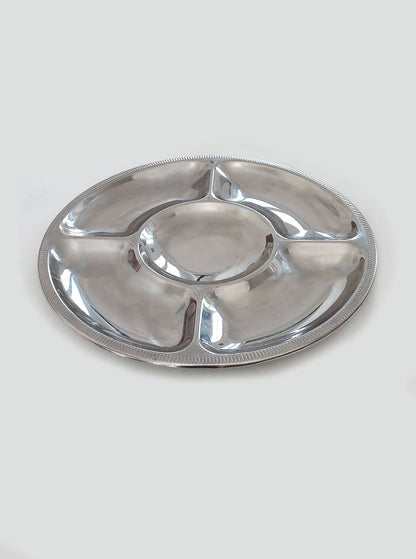 Round Vintage Tray Diener Stainless Steel: Stylish Presentation 34 cm