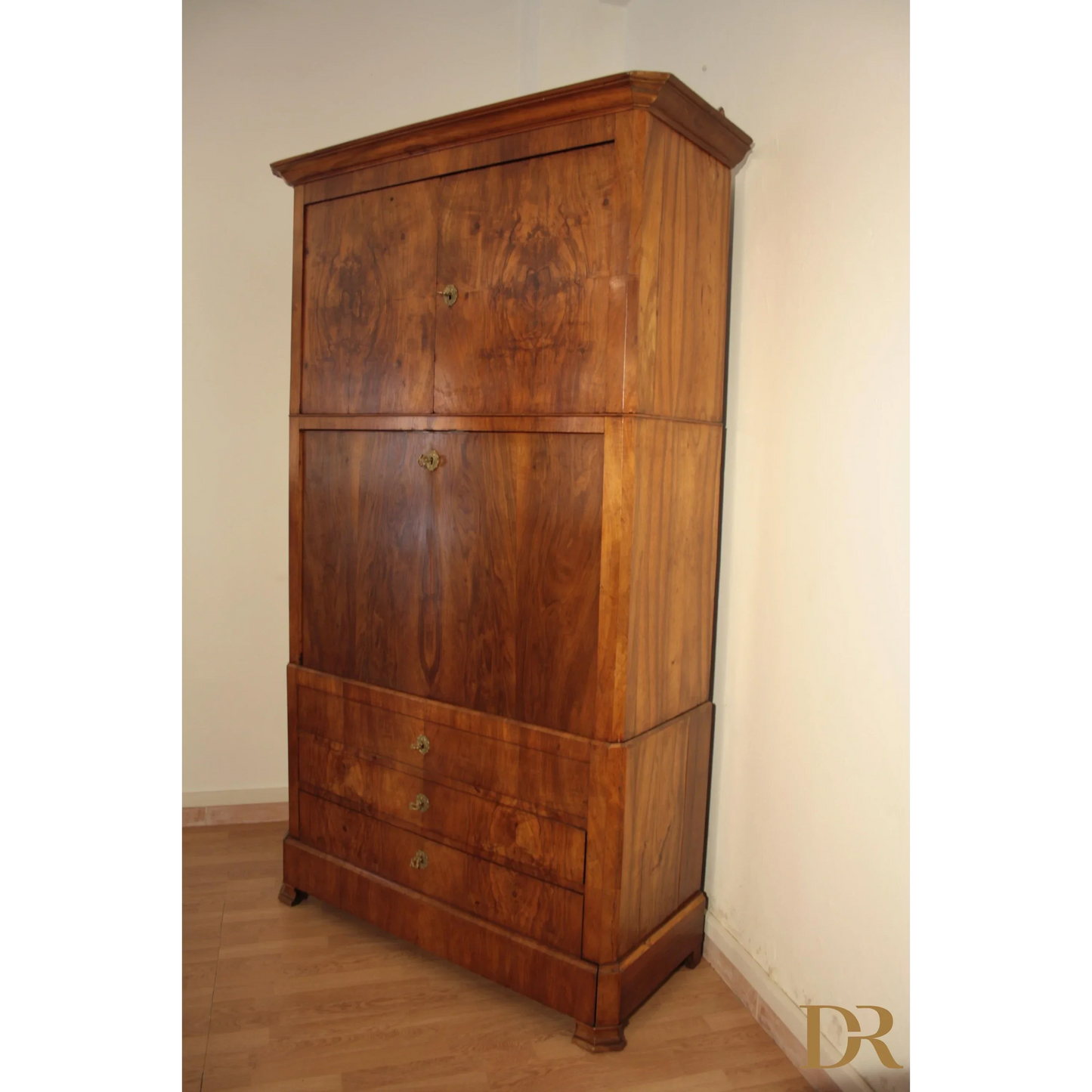 Originaler Umbertino-Sideboard-Sekretär aus massiver Eiche aus dem späten 19. Jahrhundert