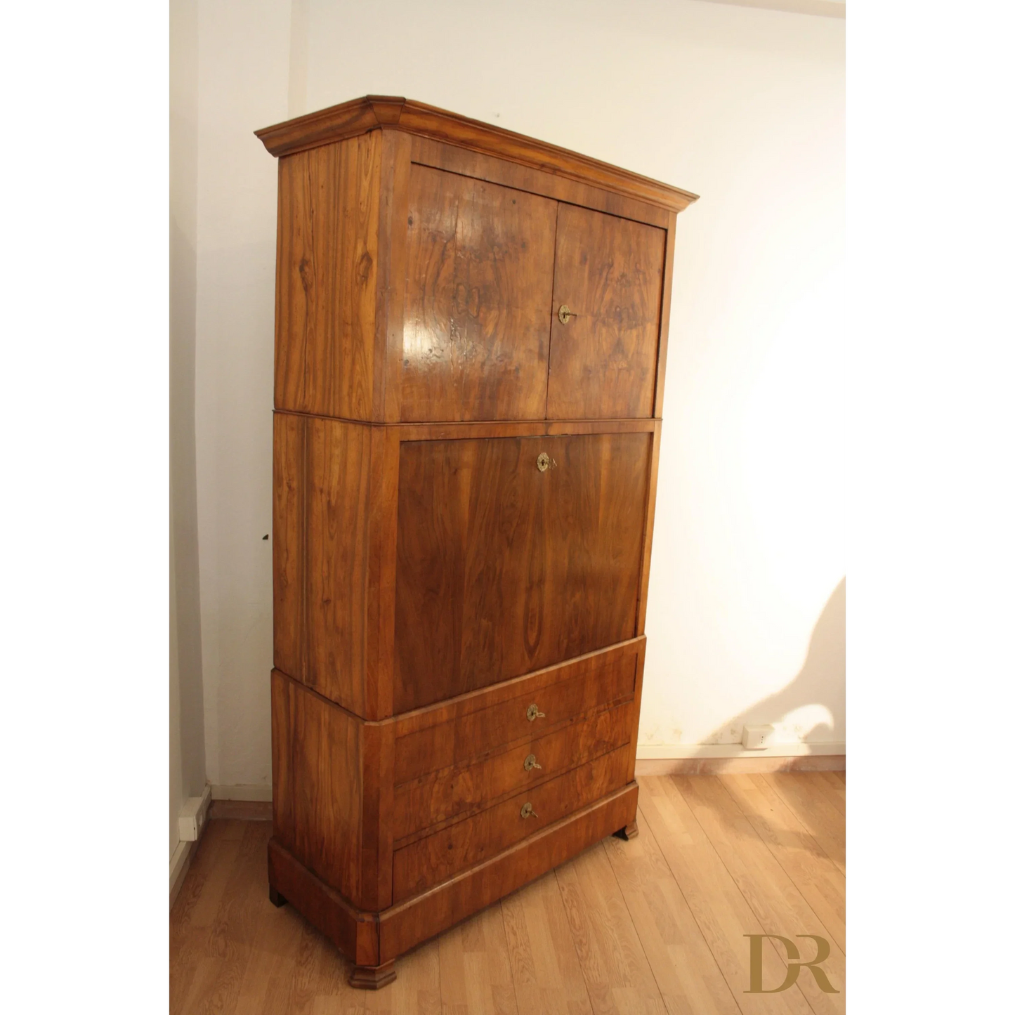 Originaler Umbertino-Sideboard-Sekretär aus massiver Eiche aus dem späten 19. Jahrhundert