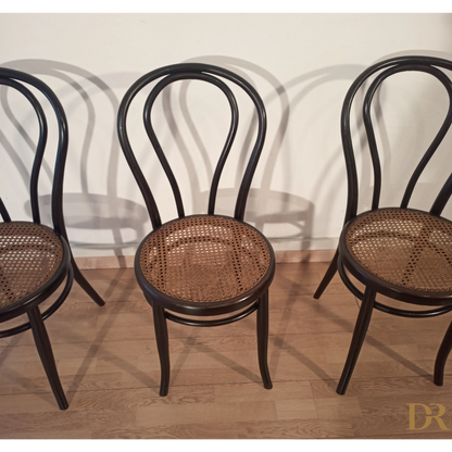 Italienische Bugholz-Esszimmerstühle im Thonet-Stil, 4er-Set