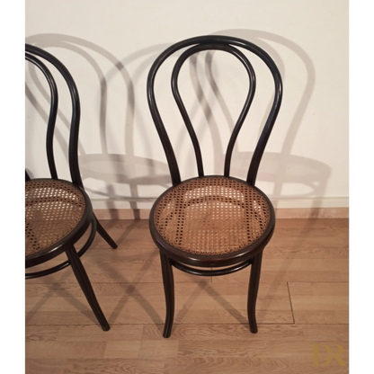 Italienische Bugholz-Esszimmerstühle im Thonet-Stil, 4er-Set