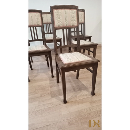 Set of 2 vintage oak dining chairs | Vintage Italian style living room chair