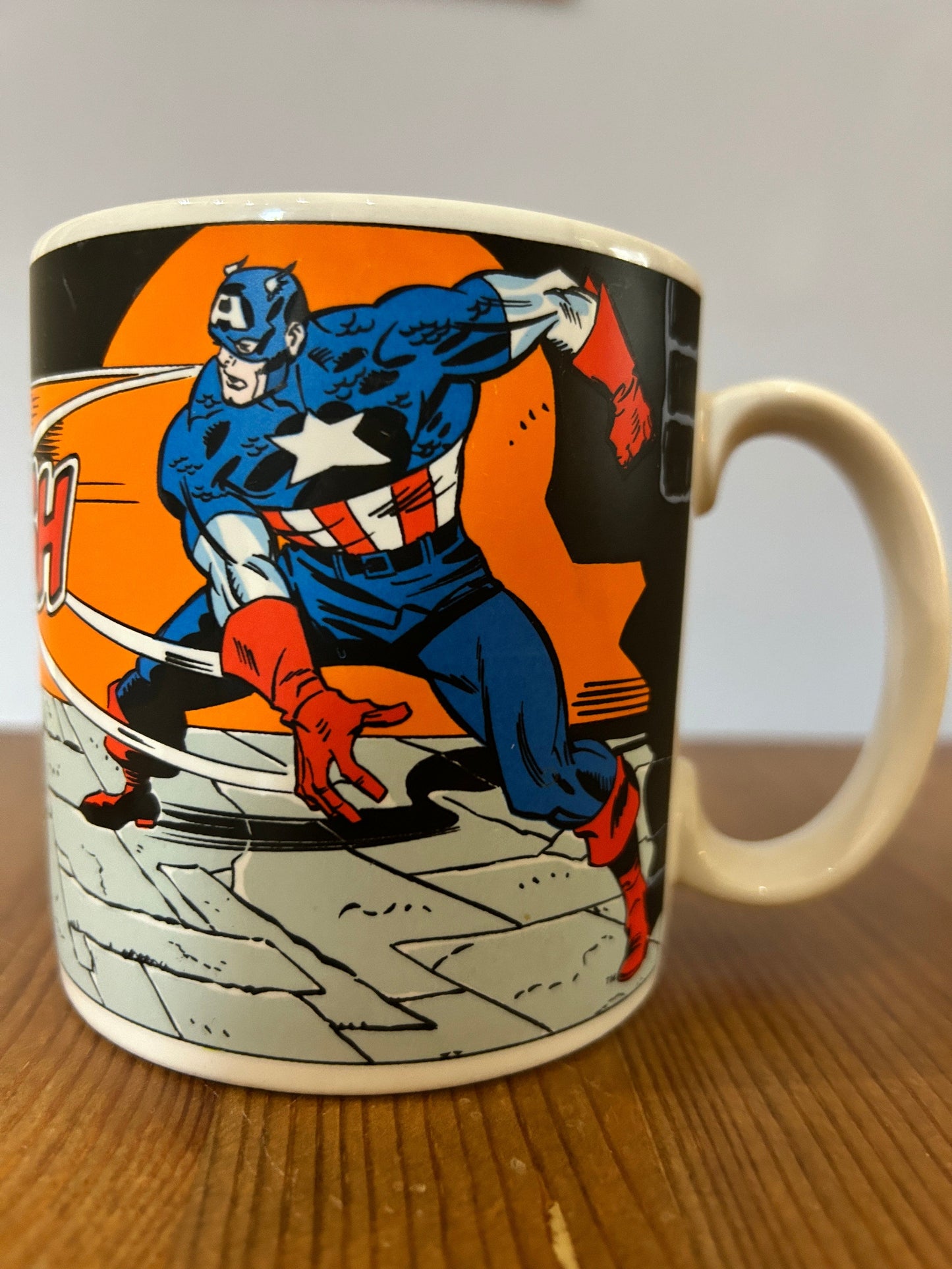 Original Captain America Comic Strip Mug, 1989, The Good Company - Collector's Item