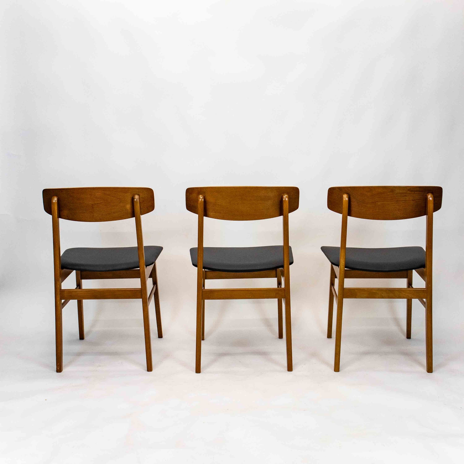 3 Stück Set Teak Sessel Set von Sax Dänemark, Rückseite