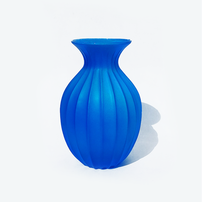 Faceted Vintage Glass Vase in Blue – Buy Elegant Design