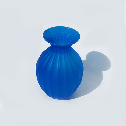 Faceted Vintage Glass Vase in Blue – Buy Elegant Design