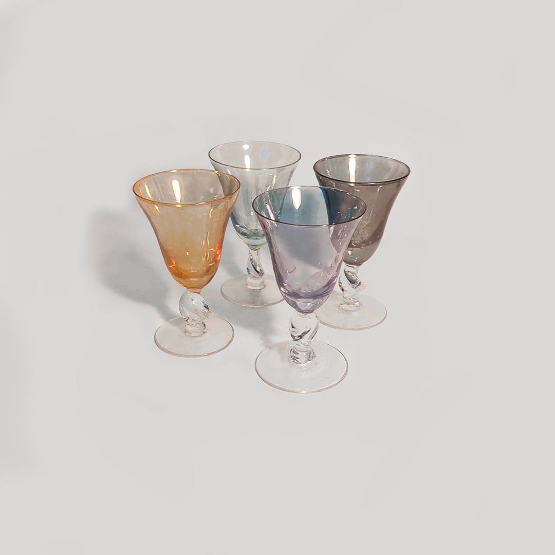 Vintage Liqueur Glasses Set: Elegance from Murano Glass