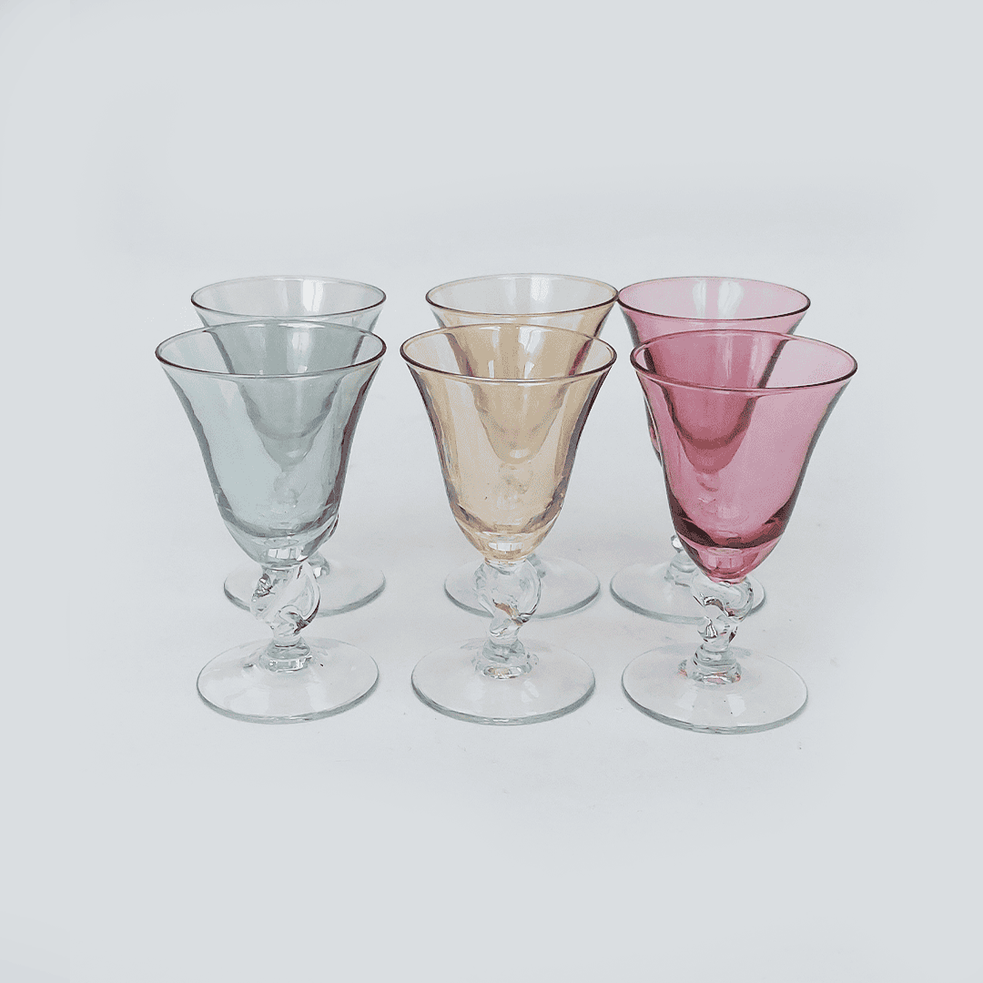 Vintage Liqueur Glasses Set: Elegance from Murano Glass