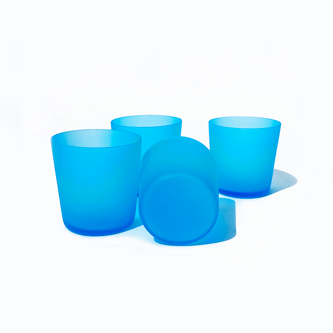 Azure Blue Vintage Glasses - Stylish &amp; Elegant for Table