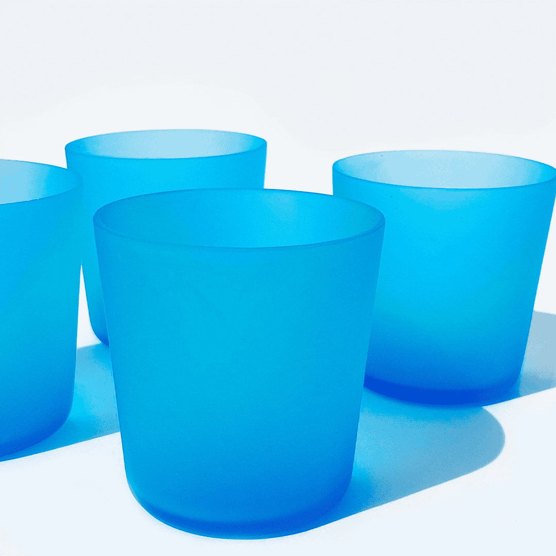 Azure Blue Vintage Glasses - Stylish &amp; Elegant for Table