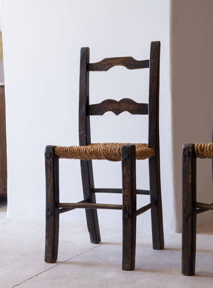 Emiliane chairs with straw seat Vintage