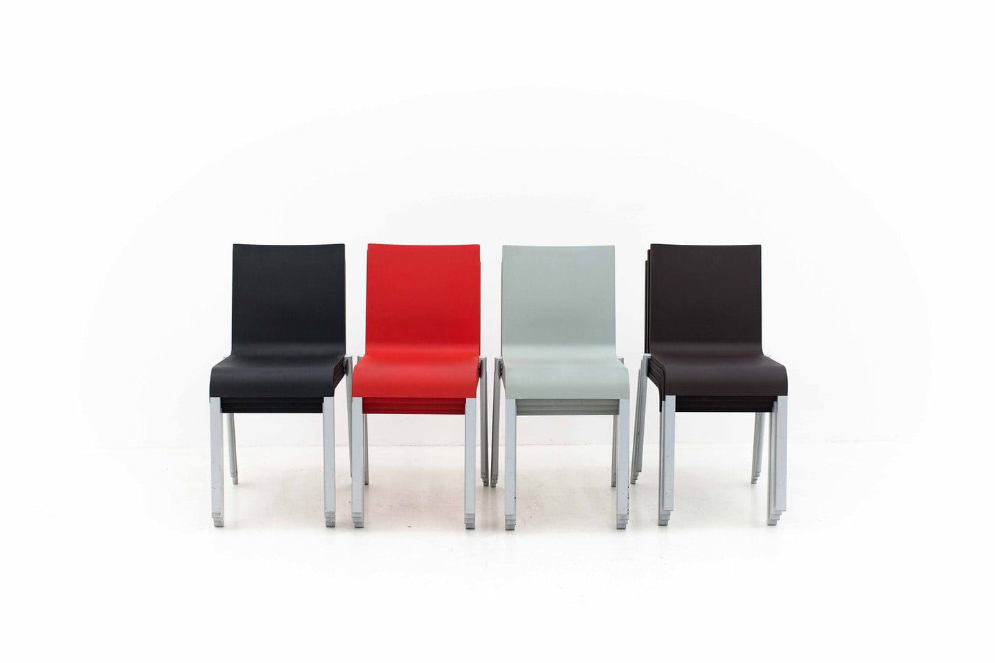 Maarten Van Severen .03 chairs by Vitra in red vintage