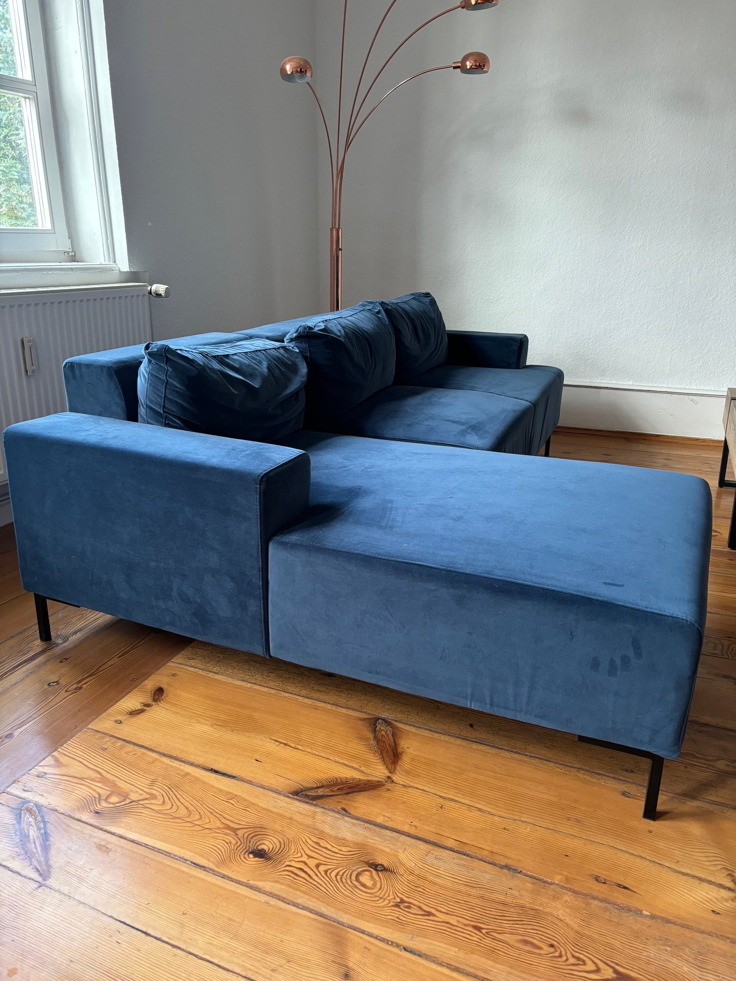 Blue sofa made.com 3 seater sofa Frederik Made